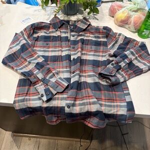 Patagonia womens Casual Plaid Shirt - Navy and Red